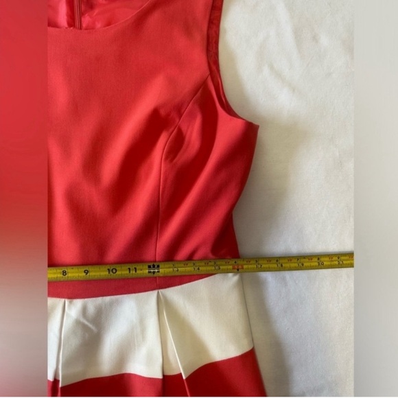 Nine West Coral Striped Box Pleat Dress - Picture 7 of 8